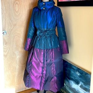 Couture long puffer coat dress